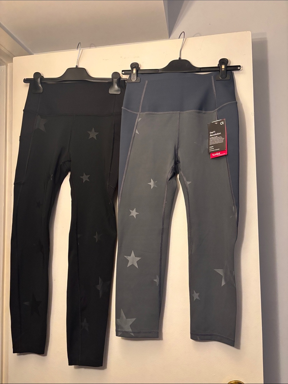 Women’s Star-Print Active Leggings - Black & Gray